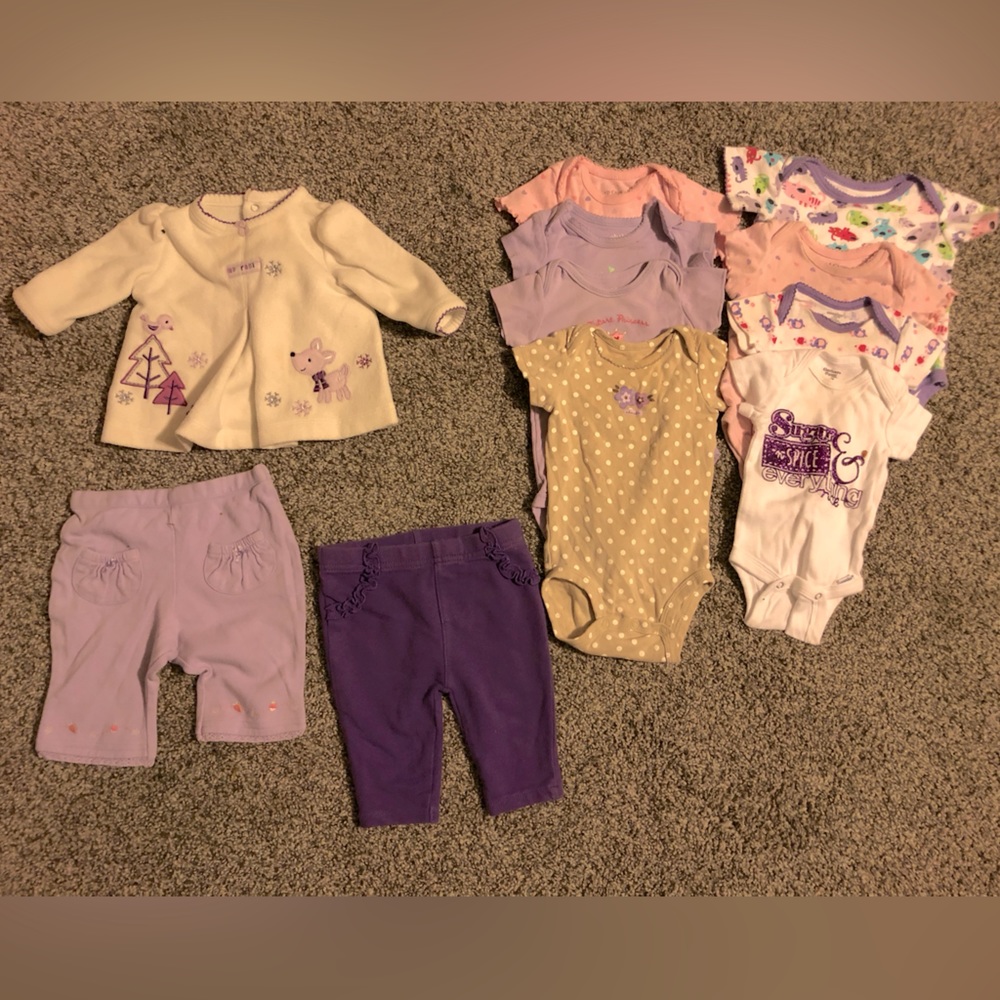 10 pc purple shades 0-3 month set